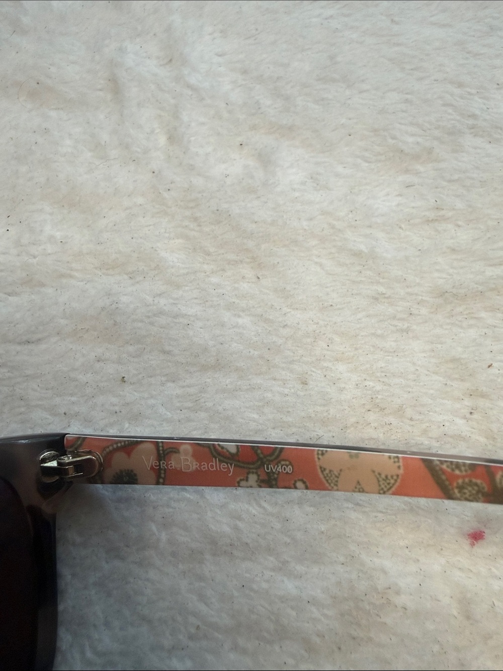 Vera Bradley Charlene Blush Pink Spotted Brown Designer Sunglasses - Picture 5 of 9